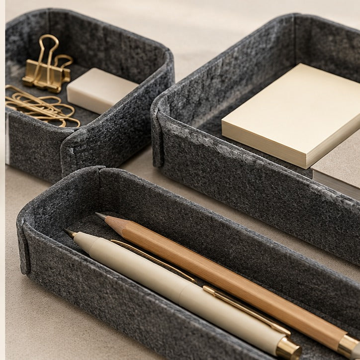 Felt Desk Organizer Tray Set — Product detail view