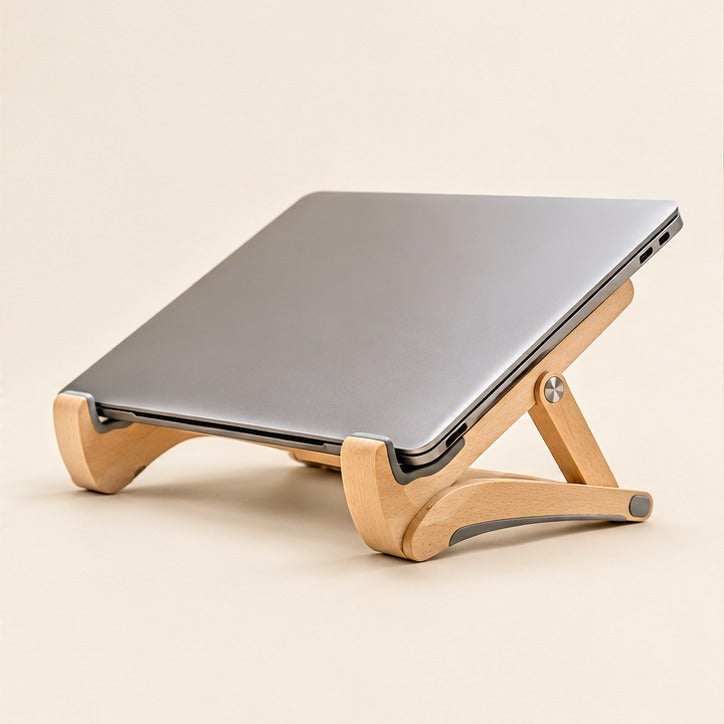 Foldable Beech Laptop Stand — Studio product view