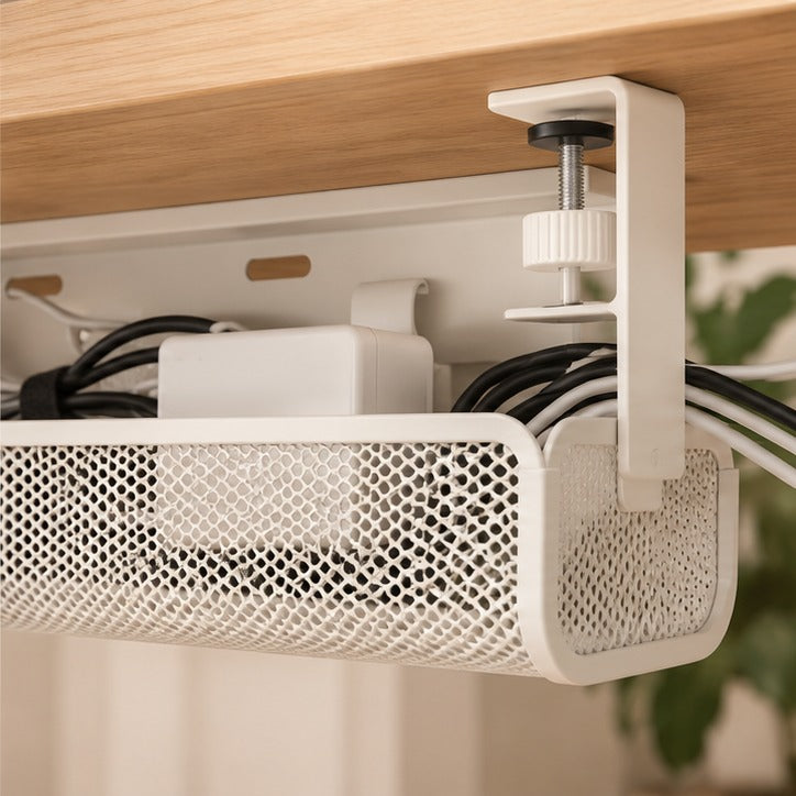 Clamp-On Under Desk Cable Management Tray — Product detail view